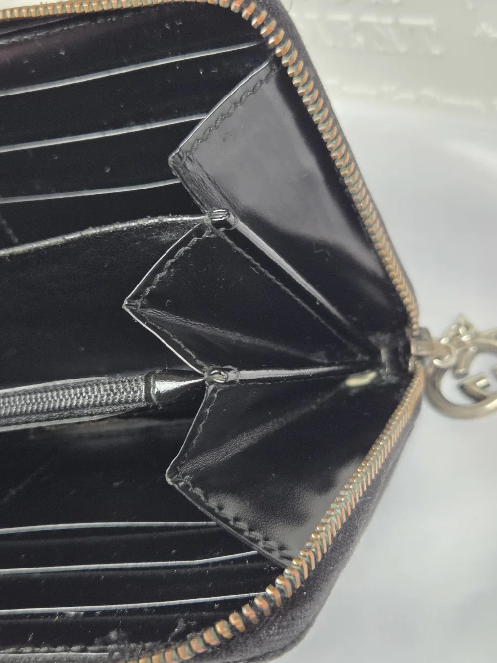 Gucci Black Signature GG Zip Around Wallet
